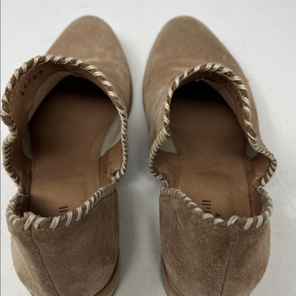 GARNET HILL Lola Whipstitched Boots Tan Suede Slip On Made In Italy Sz 37 US 7 - Picture 7 of 14